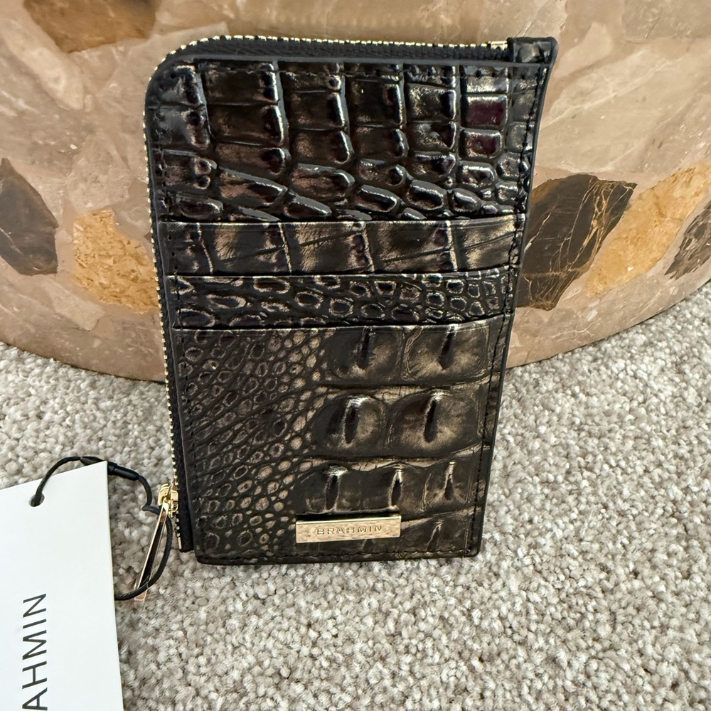 Brahmin Lennon Onyx Credit Card Holder Wallet